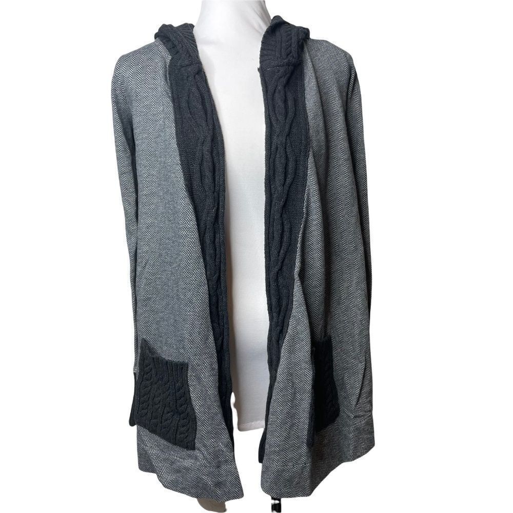 Vanessa Virginia Anthropologie Herringbone Knit Sweater Open Front Xs